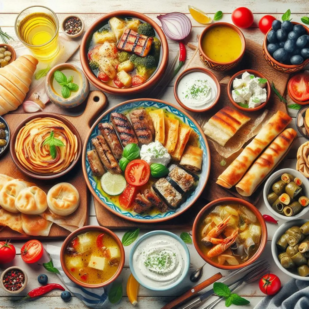 Greek Food Recipes, Traditional Dishes of Greece, Souvlaki, Moussaka, Spanakopita, Dolmades, Tzatziki, Saganaki, 