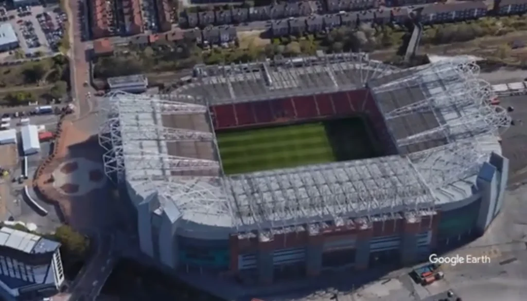 Old Trafford Google Arial view 