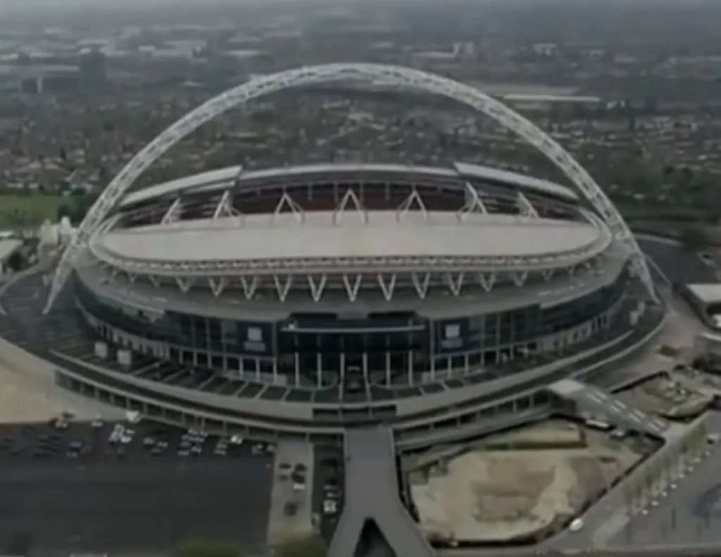 Wembley Stadium Arial view is one of the largest soccer stadium in Europe 